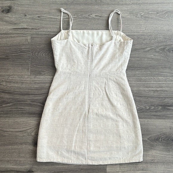 Urban Outfitters Riley Button Front Mini Dress Size 0 Linen & Cotton Beige Cream - Picture 8 of 12